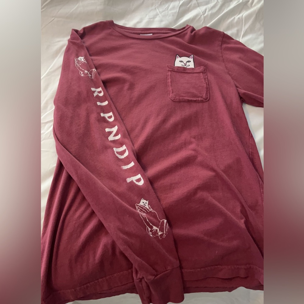 red. ripndip long sleeve GREAT CONDITION BARLEY WORN size a